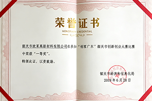First Place, "Maker in Guangdong" Shaoguan Innovation and Entrepreneurship Competition