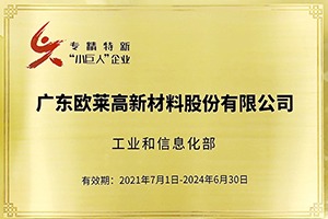National-Level "Little Giant" Specialized, Sophisticated, Differentiated and Innovative Enterprise